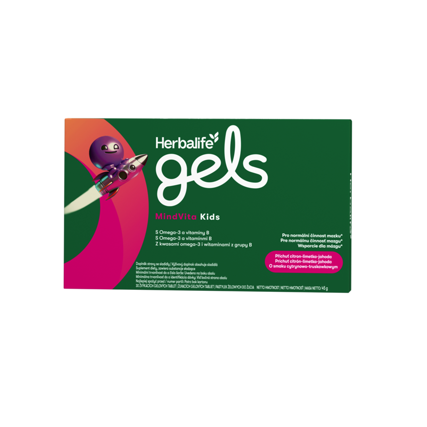 Herbalife Gels MindVita Kids Cytrynowo-truskawkowy 30 pastylek żelowych do żucia
