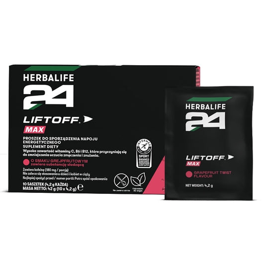 H24 LiftOff Max o smaku grejpfrutowym 10 saszetek x 4,2 g